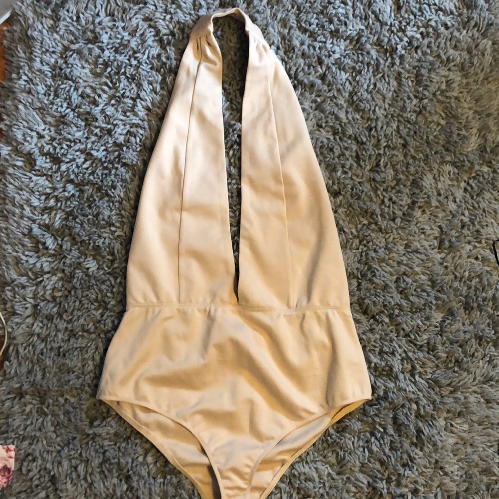 Nude forever 21 plunging bodysuit